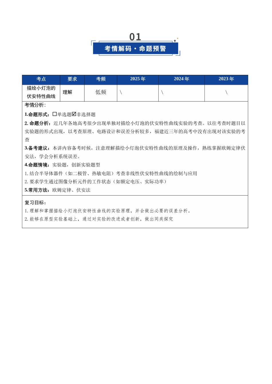 第35讲 实验:描绘小灯泡的伏安特性曲线(复习讲义)(福建专用)(学生版).docx_第2页