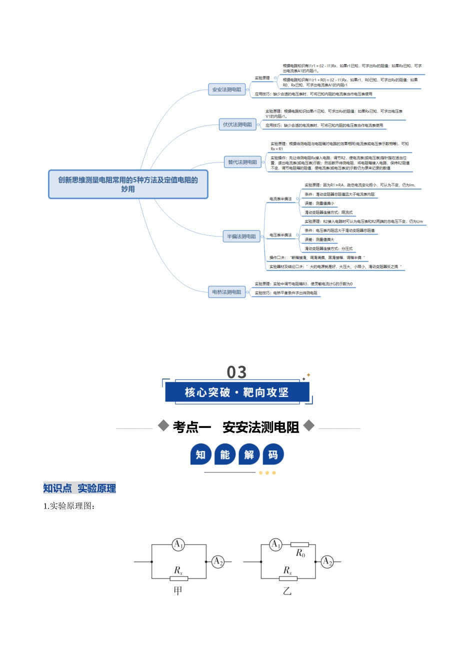 第37讲 创新思维测量电阻常用的5种方法及定值电阻的妙用（复习讲义）（安徽专用）（学生版）.docx_第3页