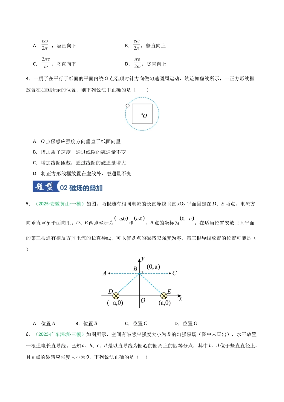 第38讲 磁场及其对电流的作用 （专项训练）（安徽专用）（学生版）.docx_第3页