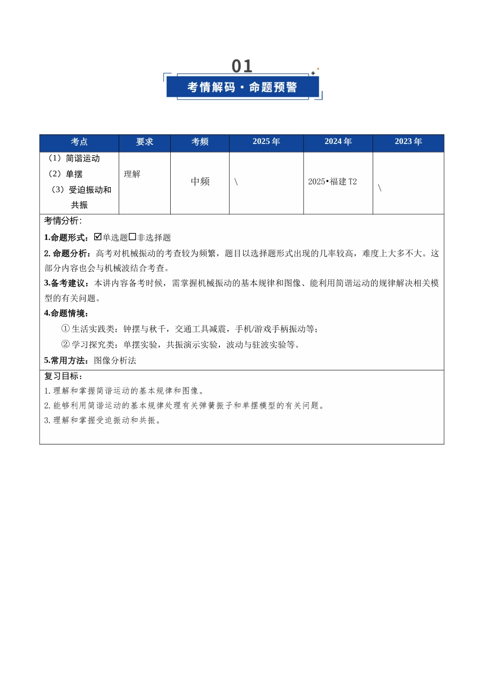 第43讲 机械振动（复习讲义）（福建专用）（学生版）.docx_第2页