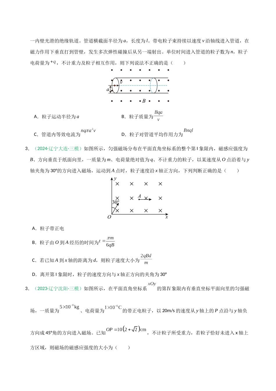 第45讲  带电粒子在匀强磁场中运动（专项训练）（黑吉辽蒙专用）（学生版）.docx_第2页