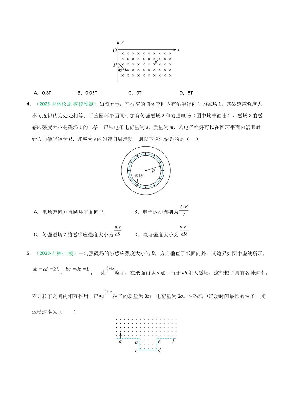 第45讲  带电粒子在匀强磁场中运动（专项训练）（黑吉辽蒙专用）（学生版）.docx_第3页