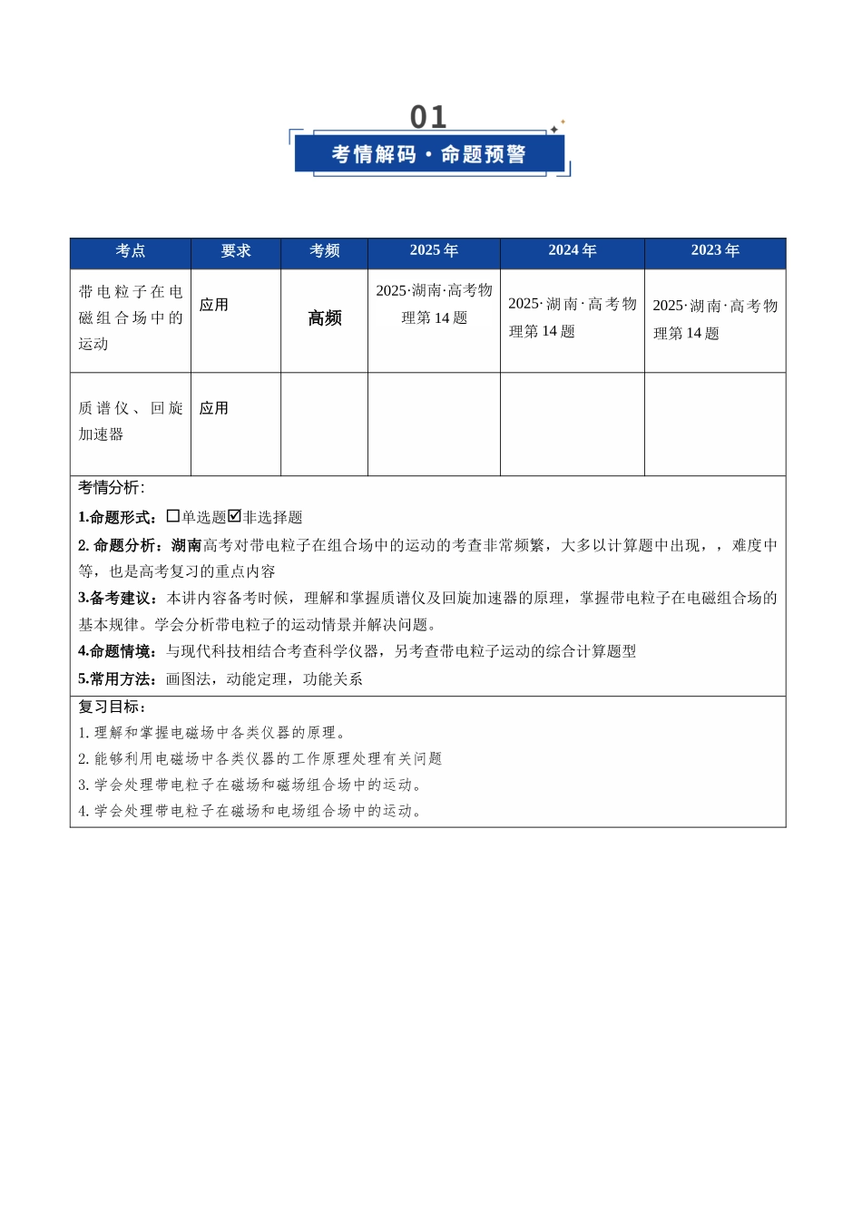 第49讲 带电粒子在组合场中的运动（复习讲义）（湖南专用）（学生版）.docx_第2页