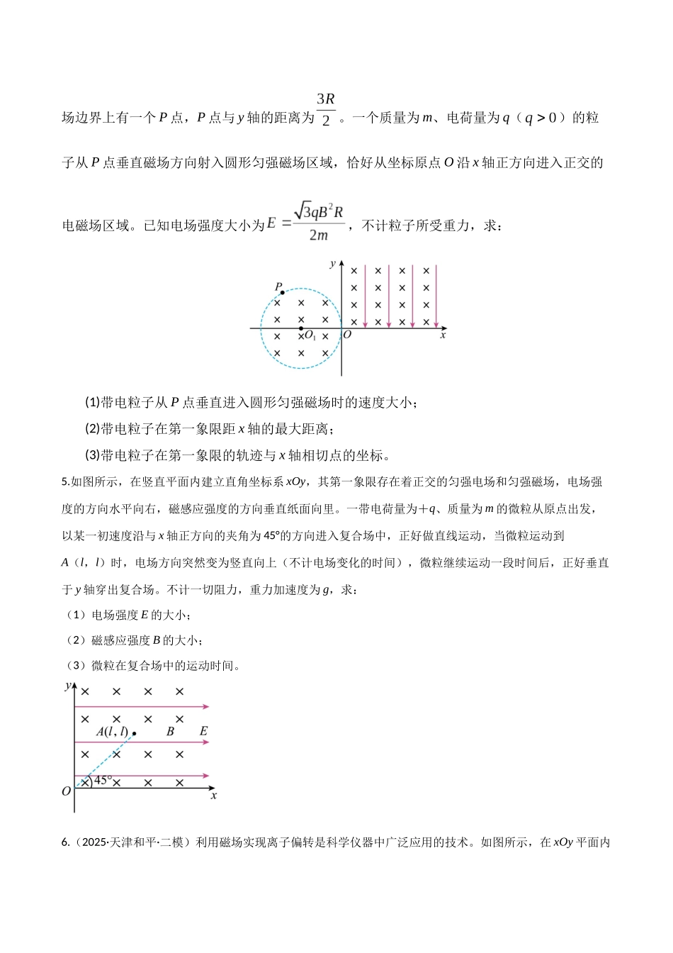 第50讲 带电粒子在叠加场中的运动(专项训练)(湖南专用)(学生版).docx_第3页