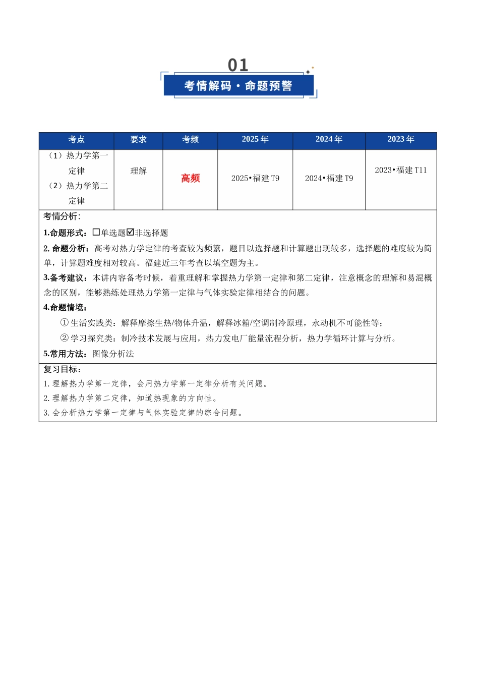 第50讲 热力学定律与能量守恒定律(复习讲义)(福建专用)(教师版).docx_第2页