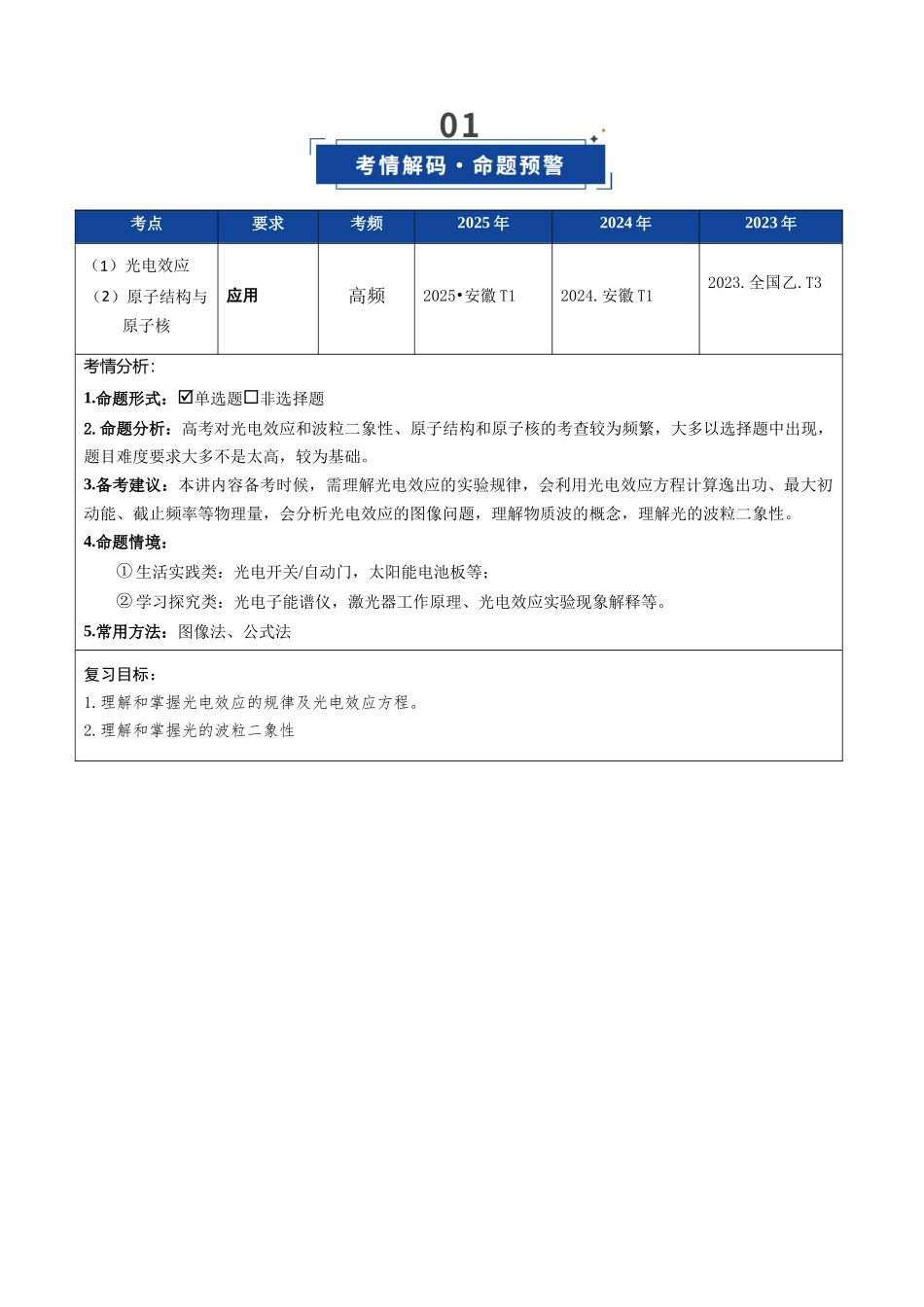 第51讲 近代物理初步(复习讲义)(安徽专用)(学生版).docx_第2页