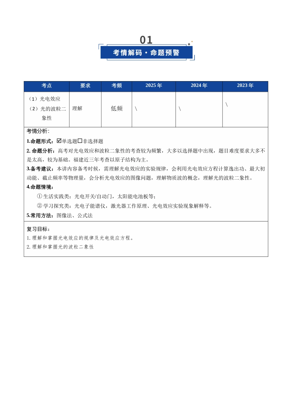 第53讲 光电效应   波粒二象性（复习讲义）（福建专用）（学生版）.docx_第2页