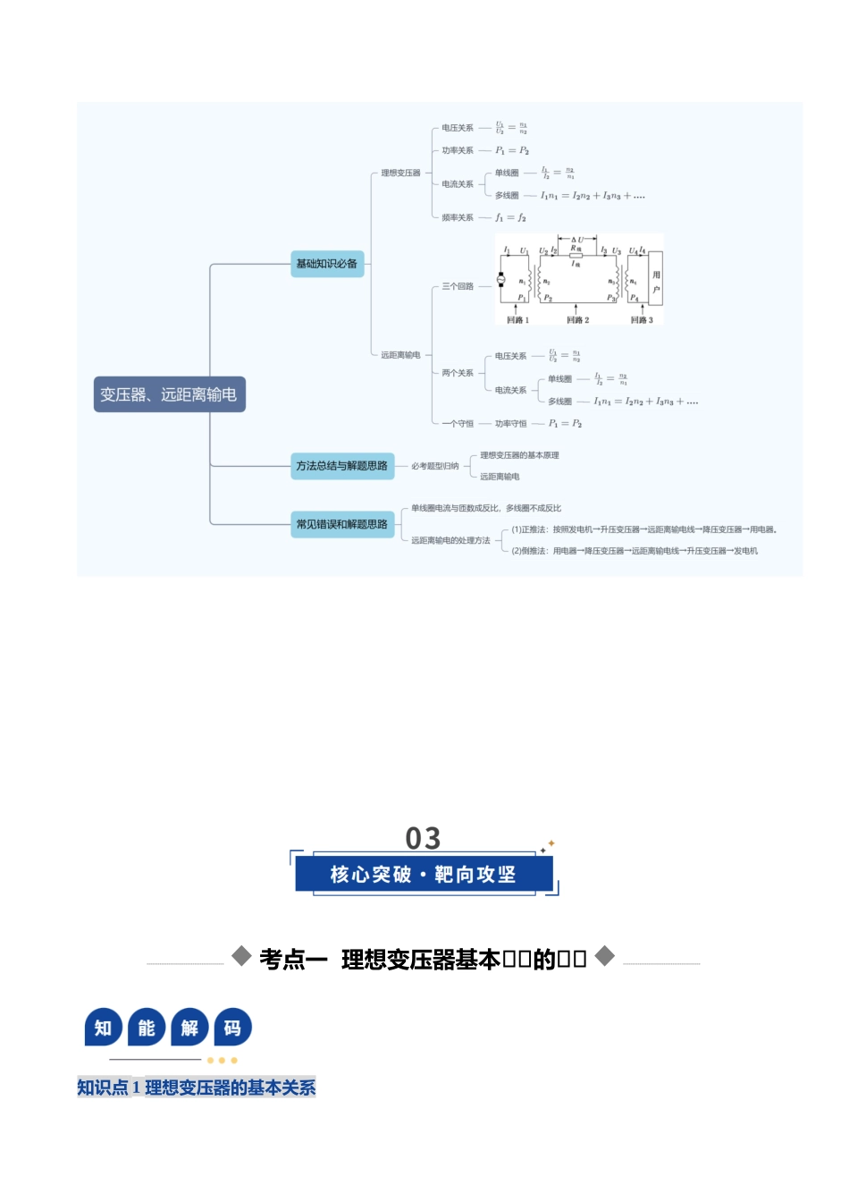第54讲 理想变压器 电能的输送（复习讲义）（黑吉辽蒙专用）（教师版）.docx_第3页
