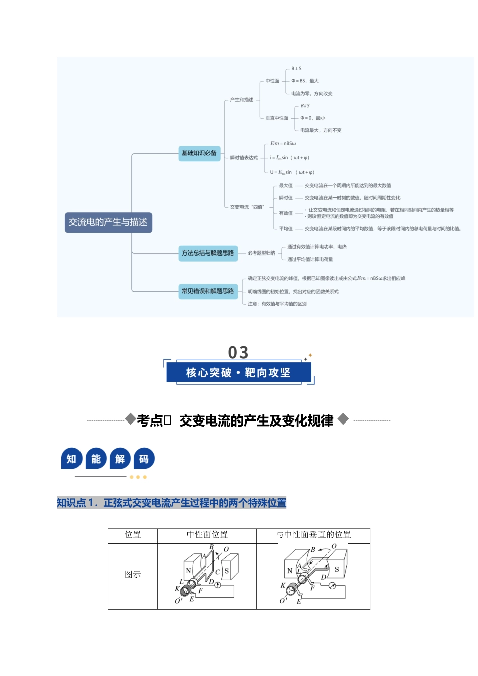 第58讲 交变电流的产生和描述(复习讲义)(湖南专用)(教师版).docx_第3页