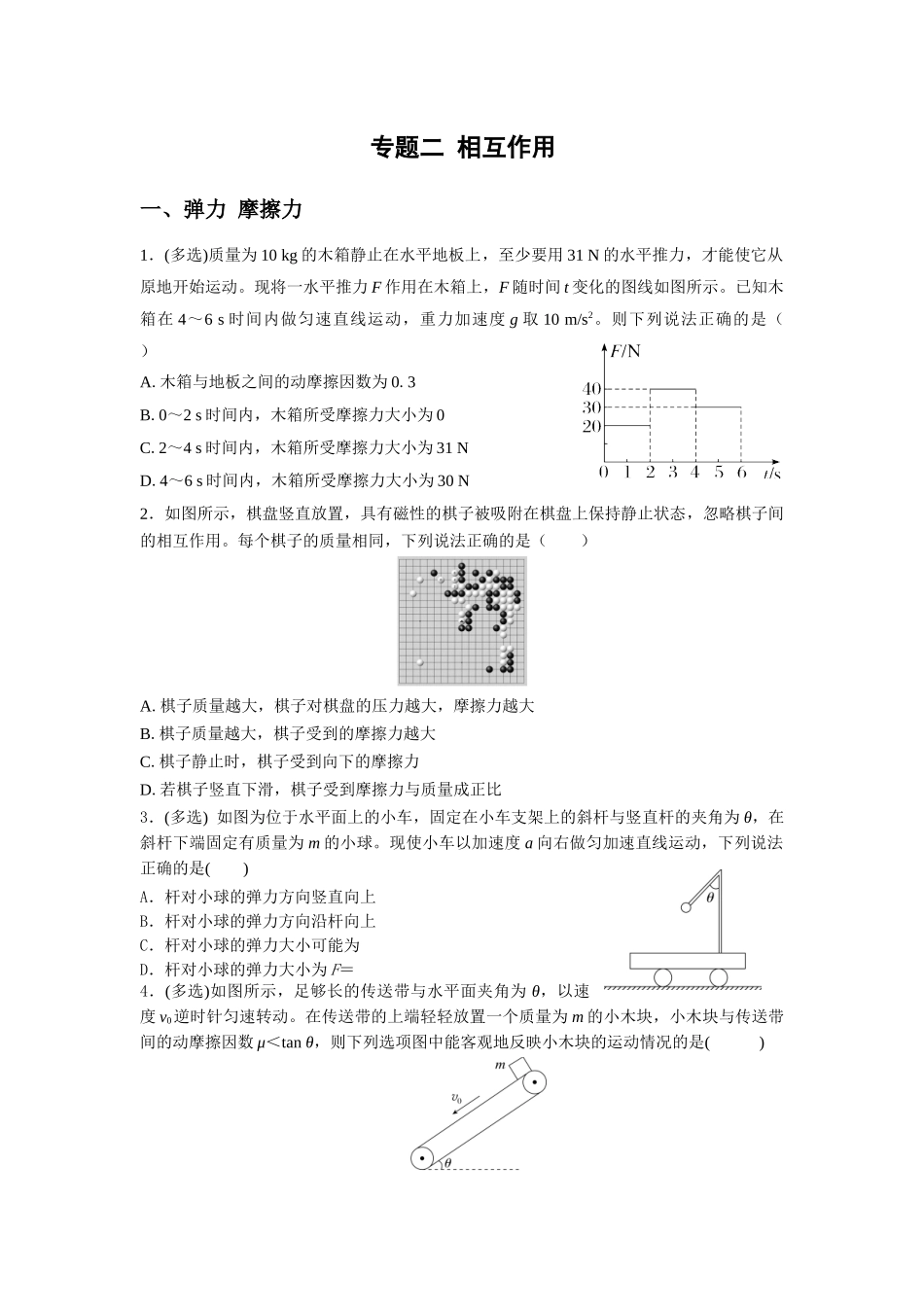 高三物理寒假作业02 相互作用(学生版).docx_第1页