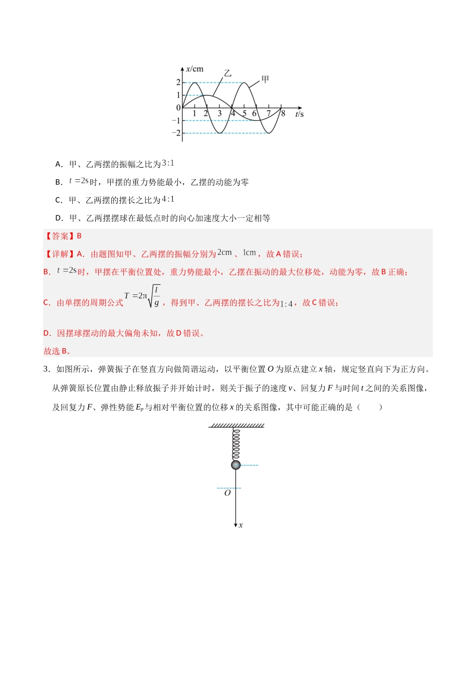 机械振动和机械波(综合训练)(全国通用)(教师版).docx_第2页