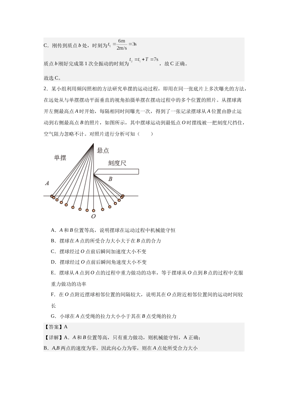 机械振动和机械波专题特训（培优）教师版.docx_第2页