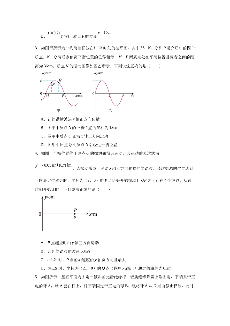 机械振动机械波专题特训(提升)学生版.docx_第2页