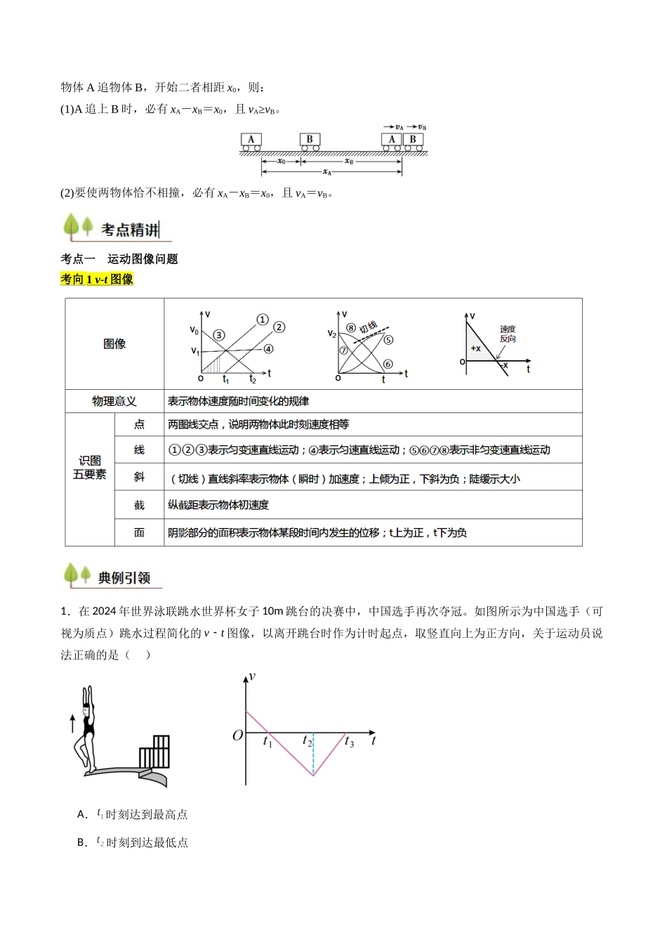 考点04 运动图像问题 追及相遇问题 （核心考点精讲精练）（教师版）.docx_第2页