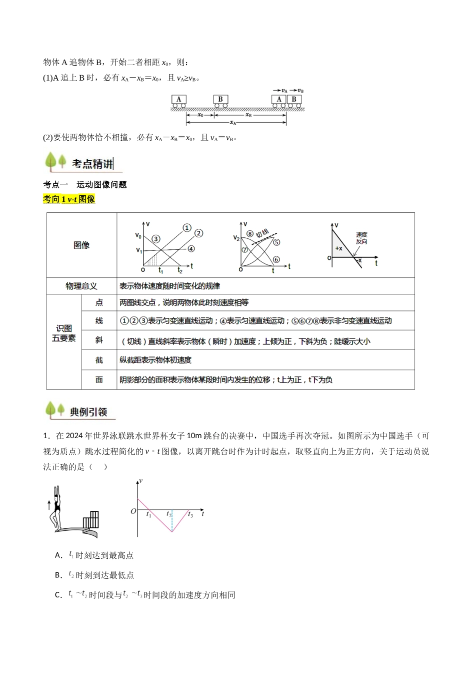 考点04 运动图像问题 追及相遇问题 （核心考点精讲精练）（学生版）.docx_第2页