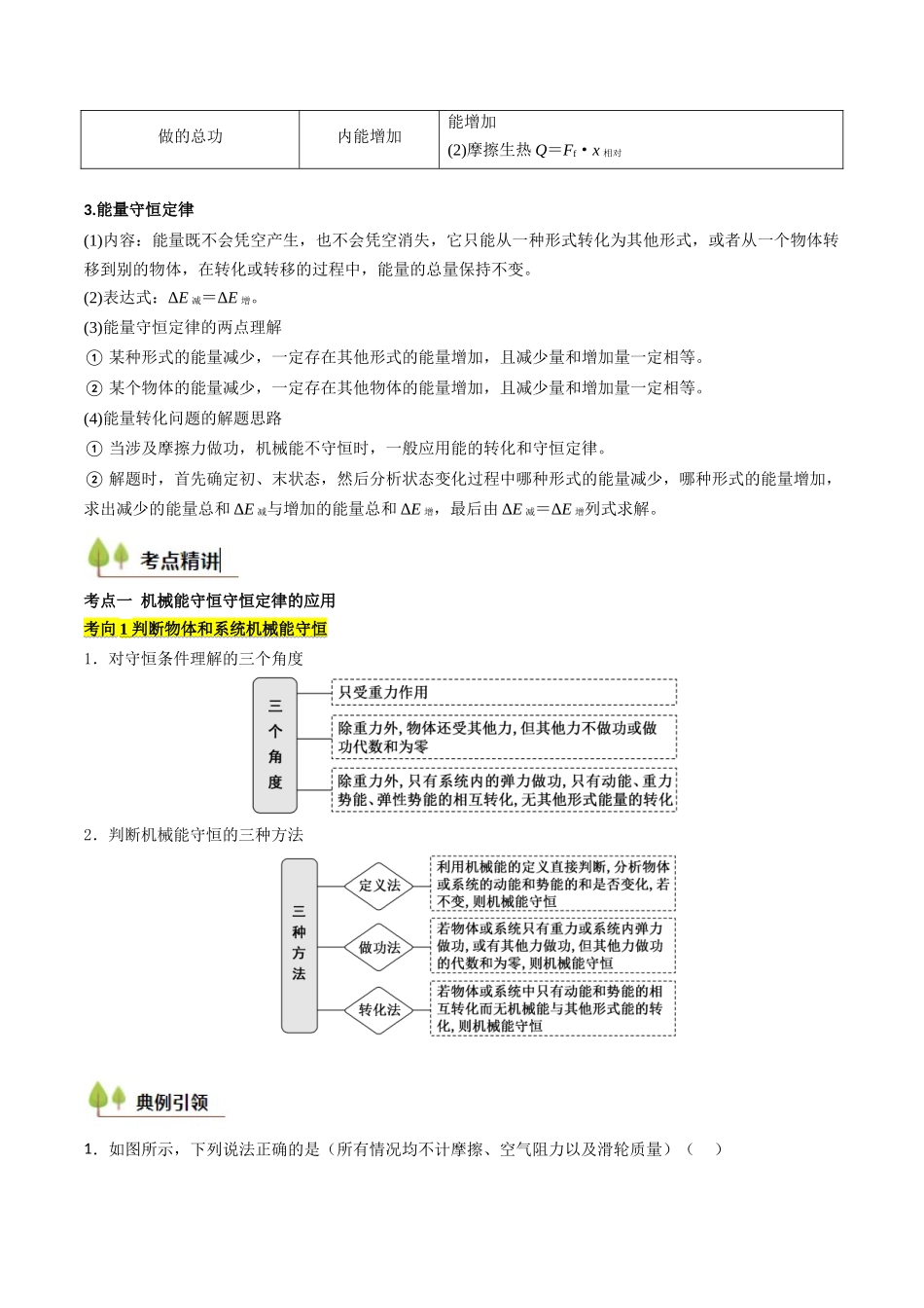 考点24 机械能守恒定律 功能关系和能量守恒定律 (核心考点精讲精练)(教师版).docx_第2页