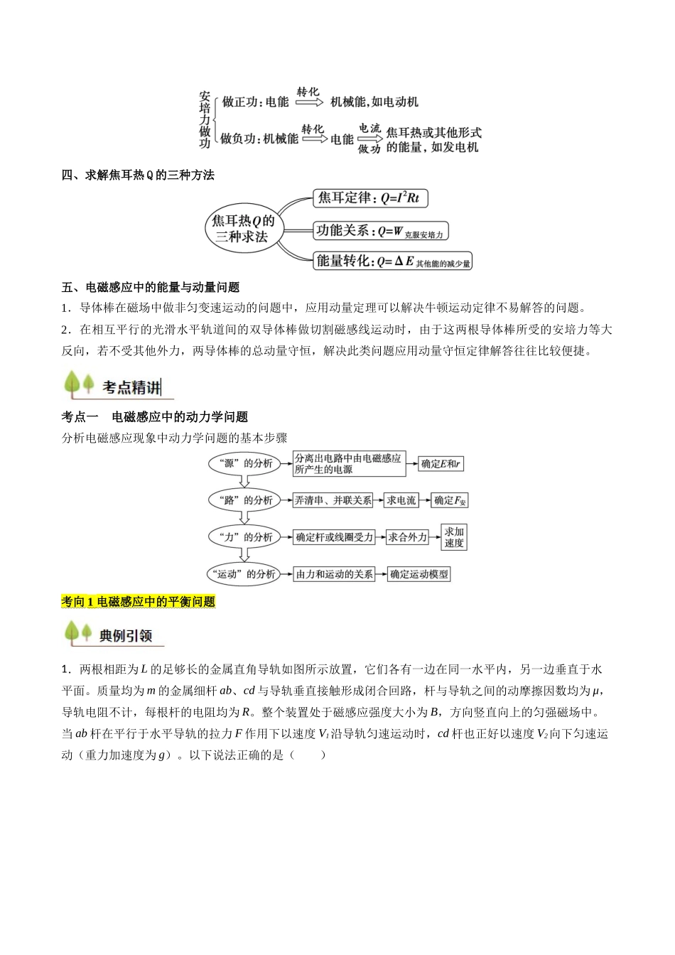 考点49 电磁感应中的三大力学观点的综合性应用(核心考点精讲精练)(教师版).docx_第2页