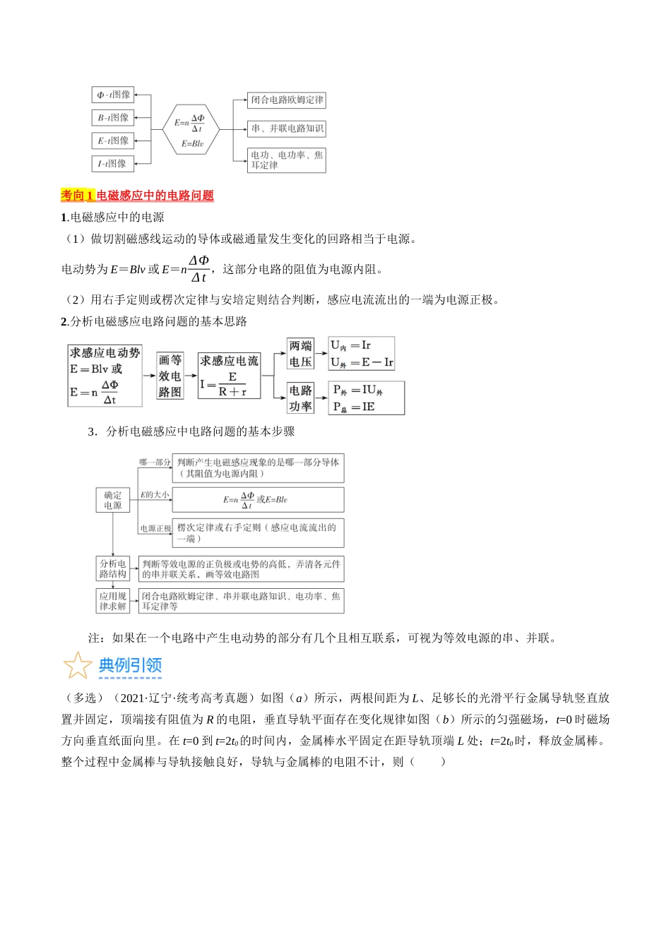 考点50  电磁感应中的电路和图像问题（原卷版）.docx_第2页