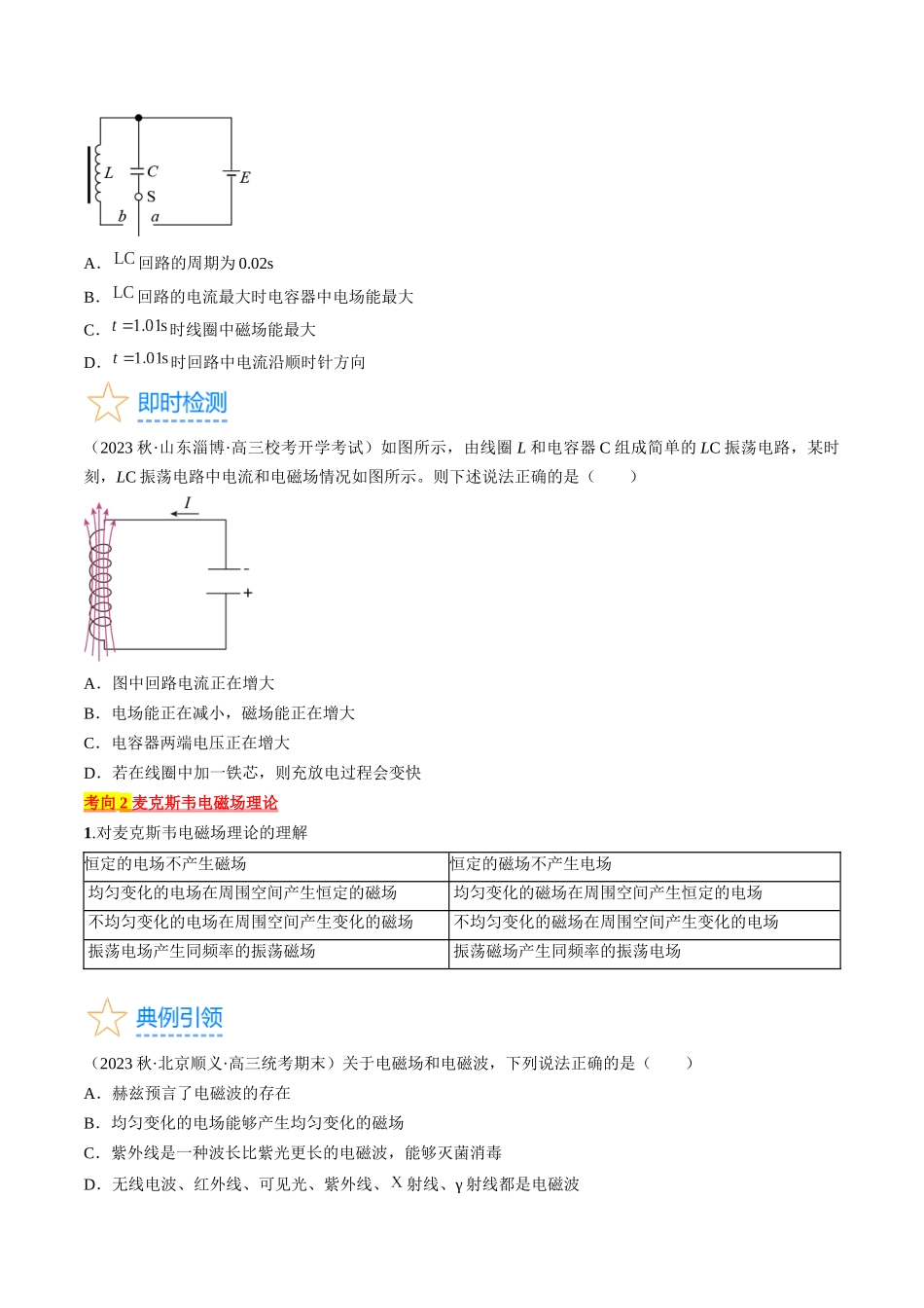 考点54  电磁振荡和电磁波（原卷版）.docx_第3页