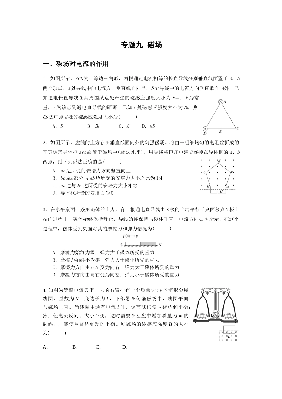 微专题09 磁场(学生版).docx_第1页