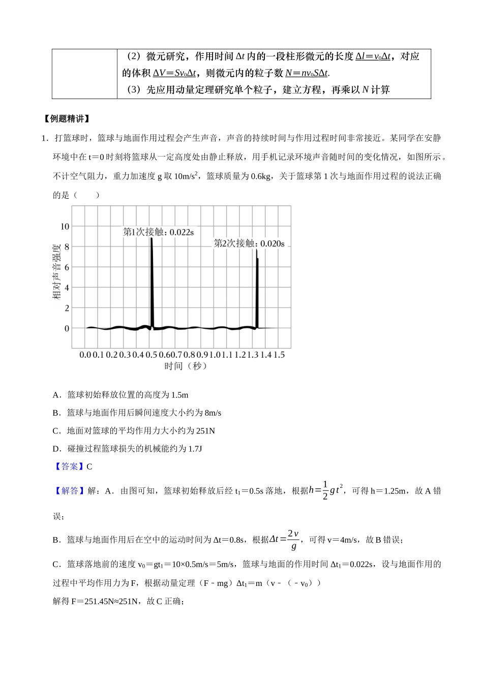 专题09 动量 动量守恒（教师版）.docx_第2页