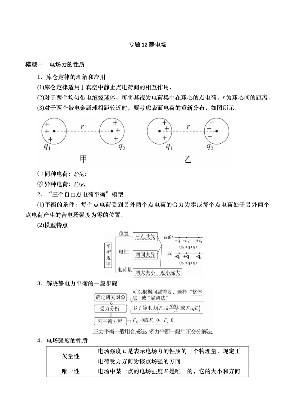 专题12 静电场（教师版）.docx_第1页