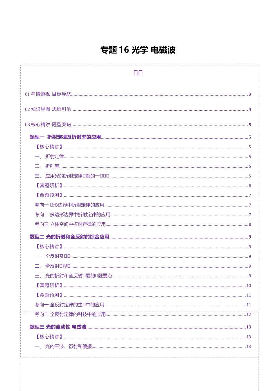 专题16 光学 电磁波(讲义)(学生版).docx_第1页