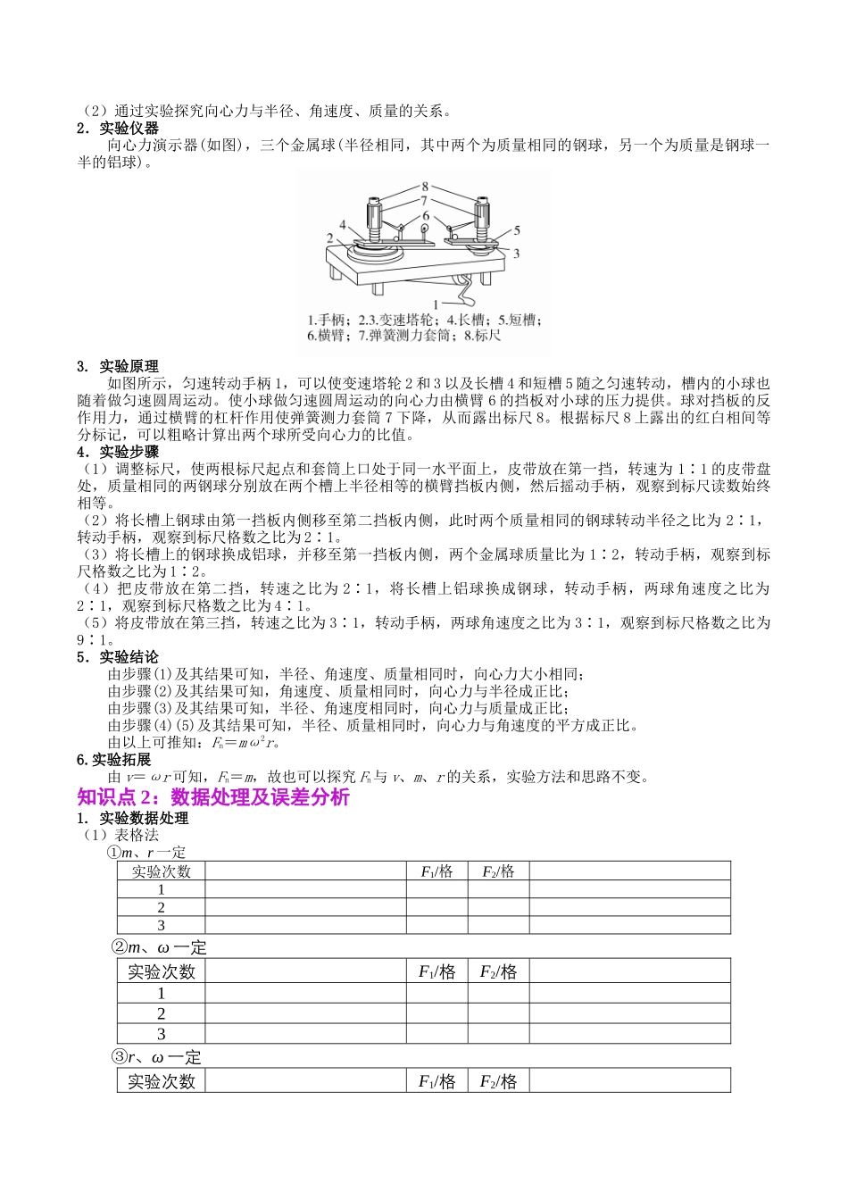 专题18 实验:探究向心力大小与半径、角速度、质量的关系(学生版).docx_第2页