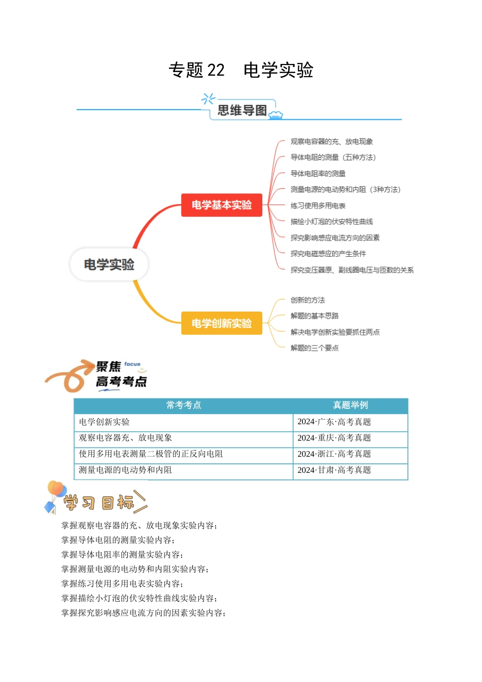 专题22 电学实验(学生版).docx_第1页