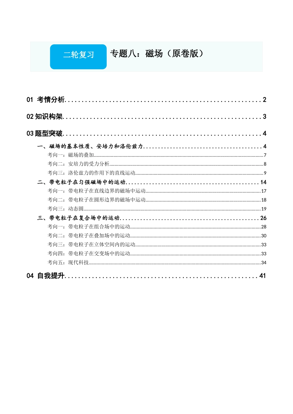 专题八:磁场(原卷版).docx_第1页