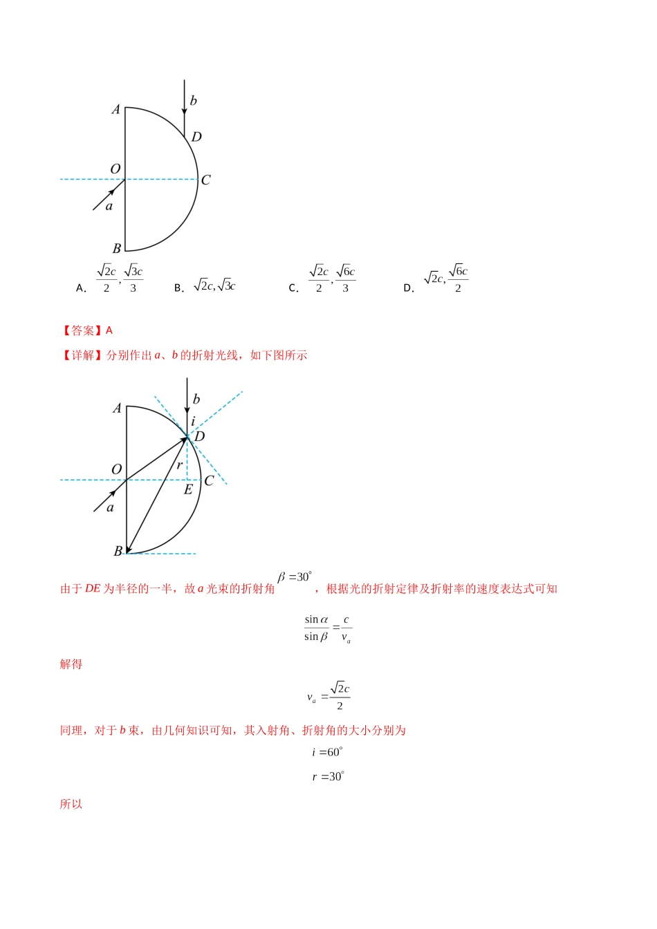 专题突破卷17 光学专题（折射、反射、全反射、干涉、衍射、偏振等的综合应用）（教师版）.docx_第2页