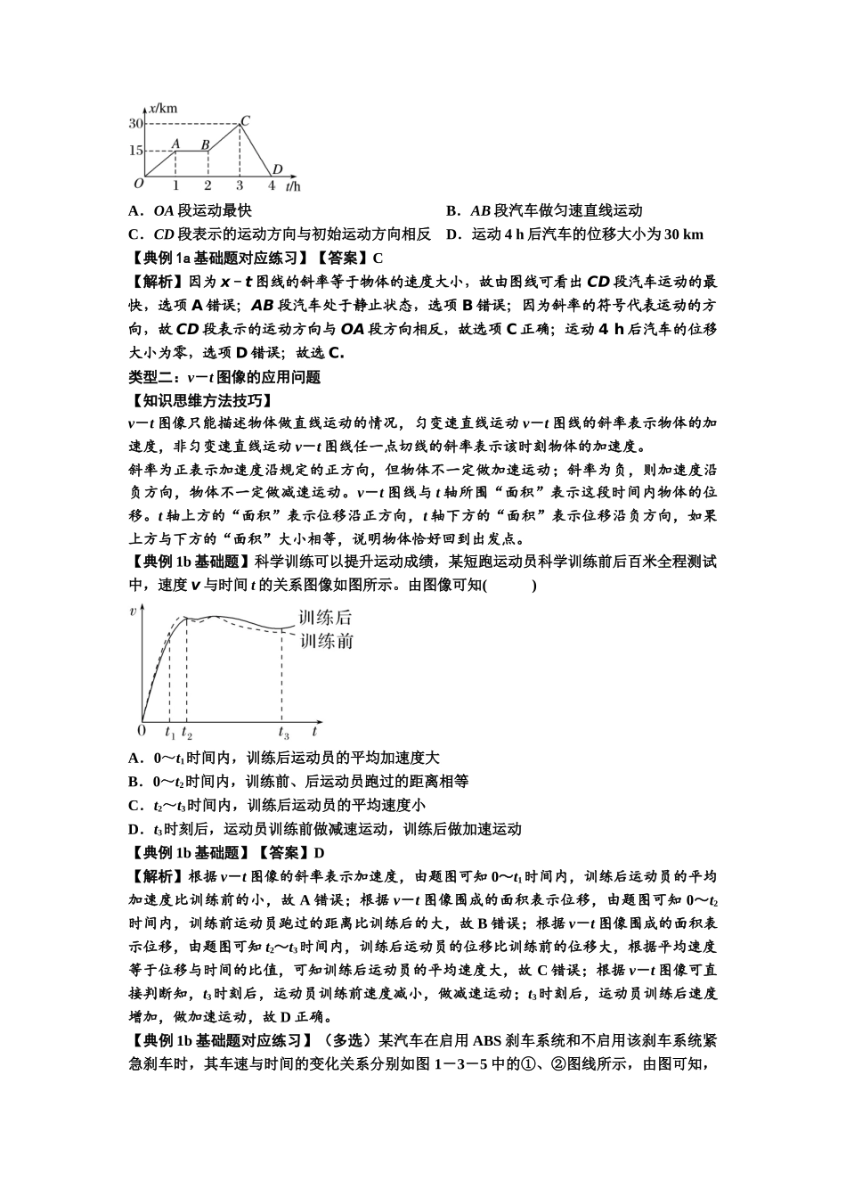 知识点3:运动学图像问题(基础解析版).docx_第2页