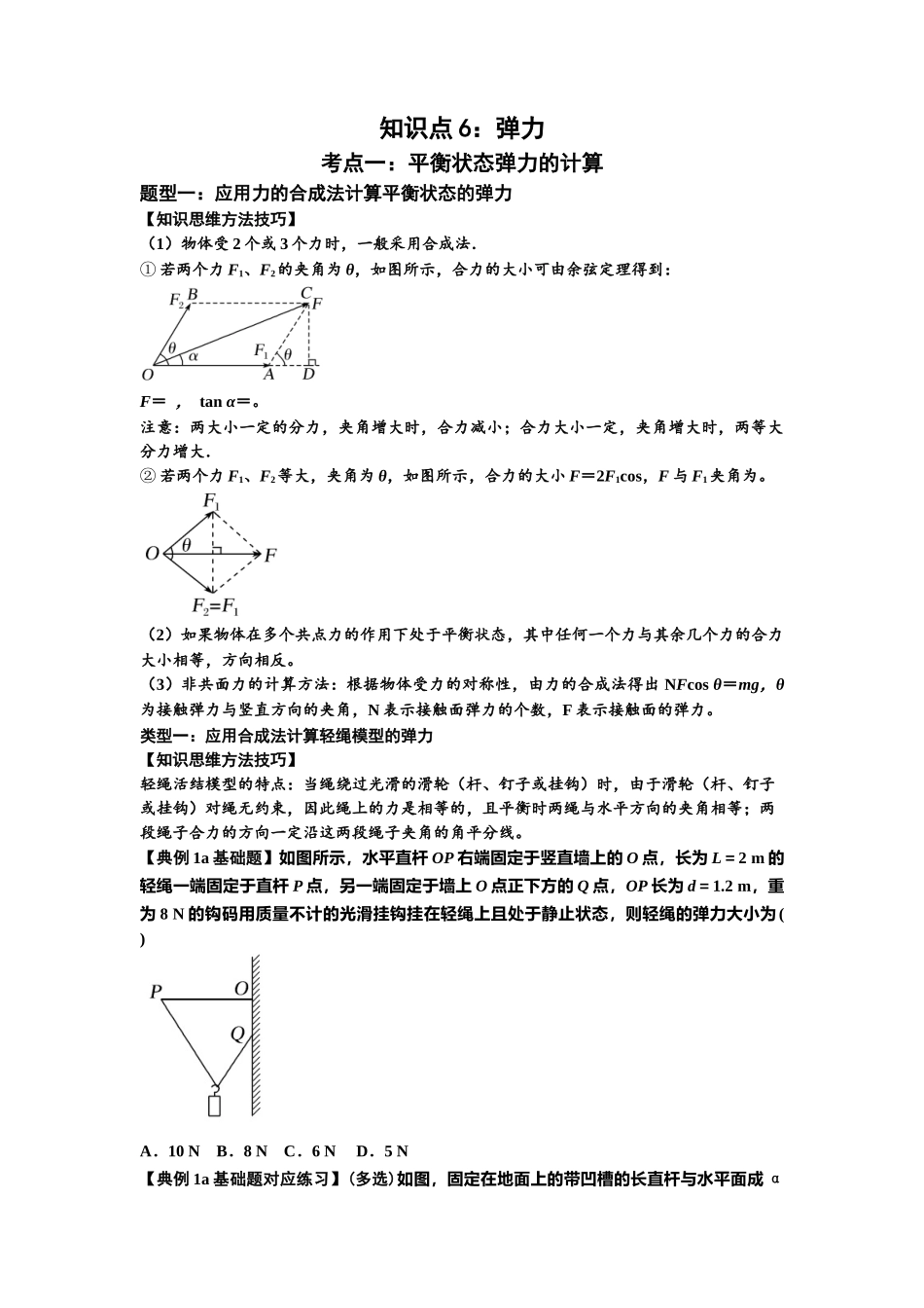 知识点6:弹力(原卷版).docx_第1页