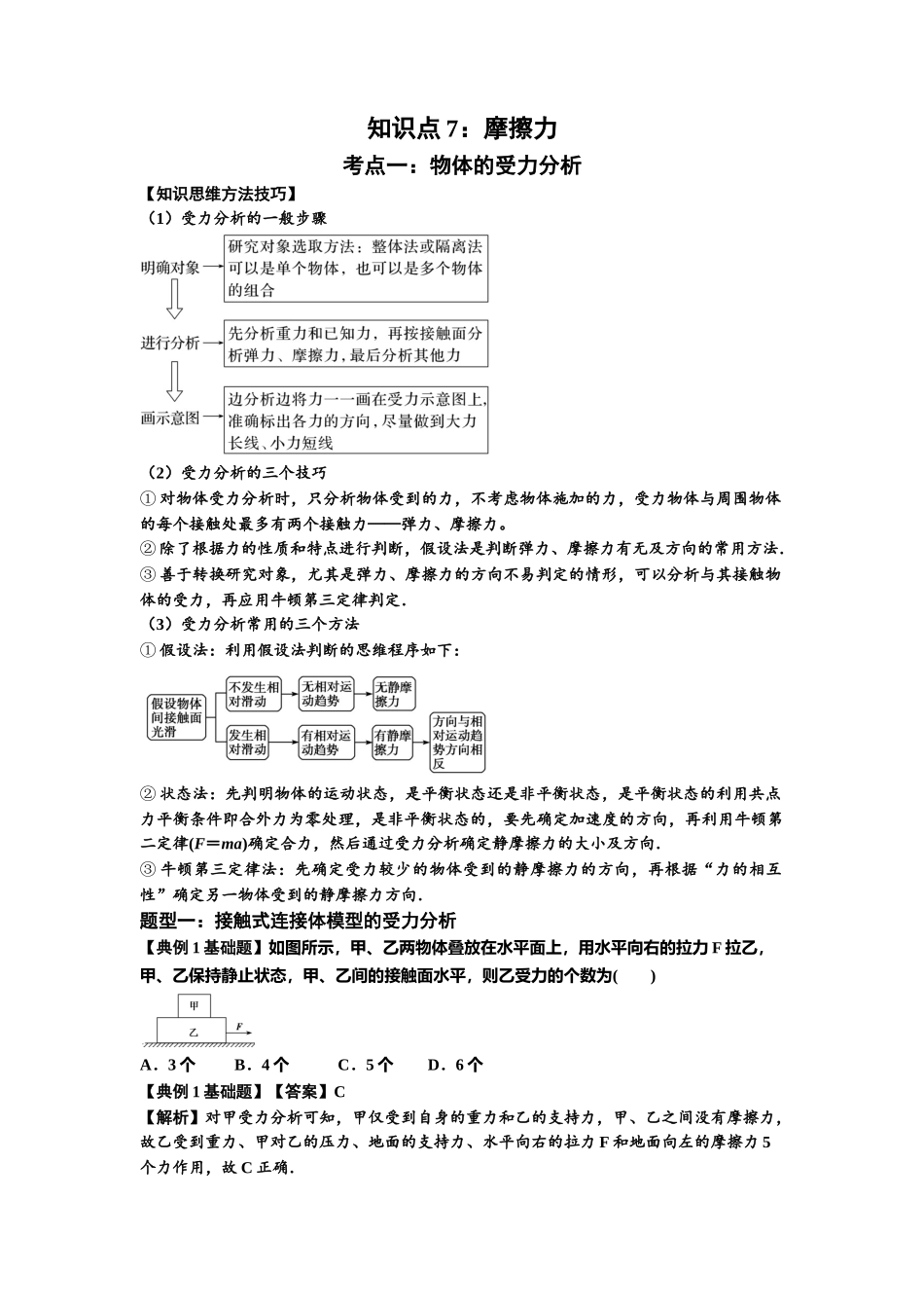 知识点7：摩擦力（解析版）.docx_第1页