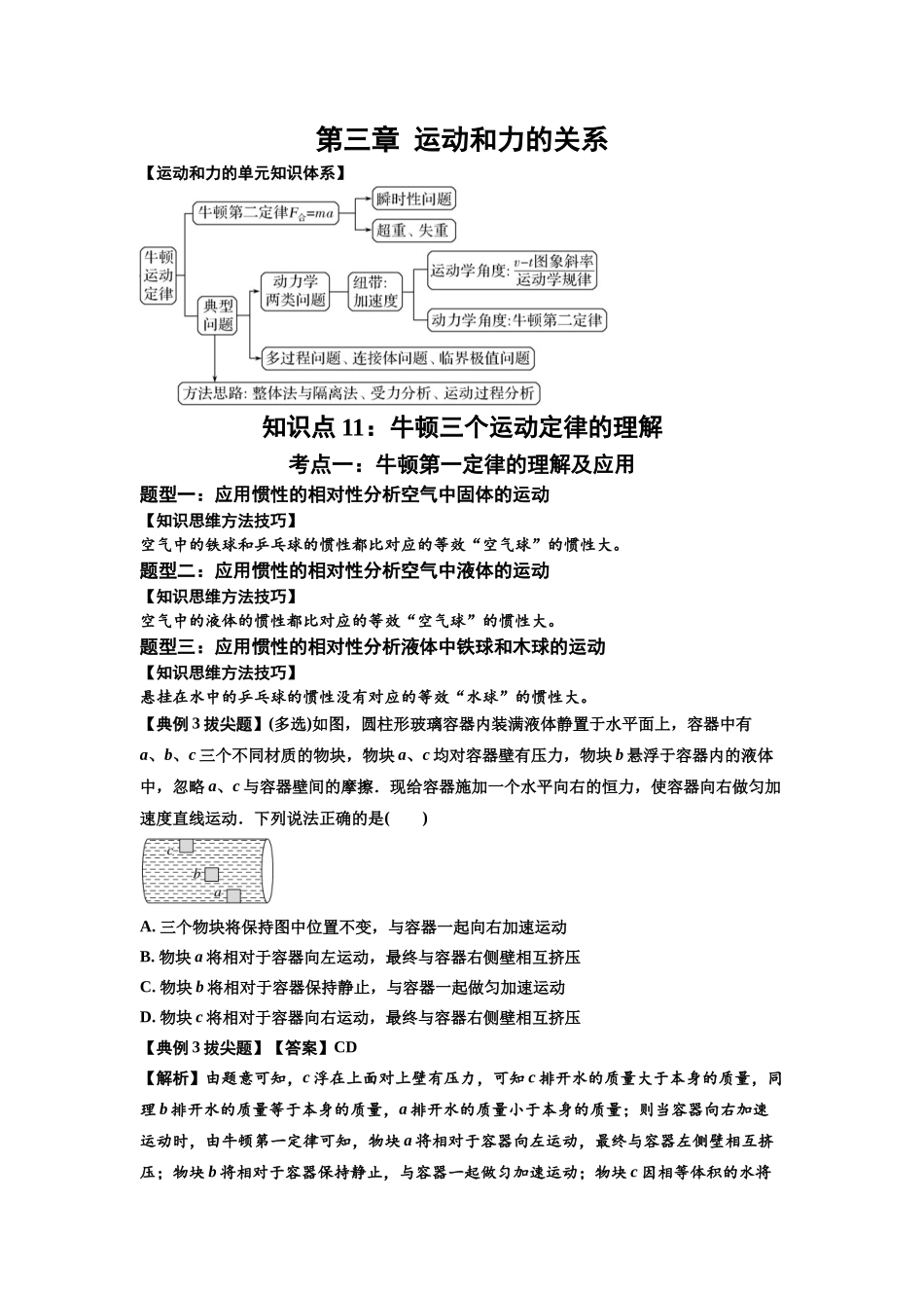 知识点11：牛顿三个运动定律的理解（拔尖教师版）.docx_第1页