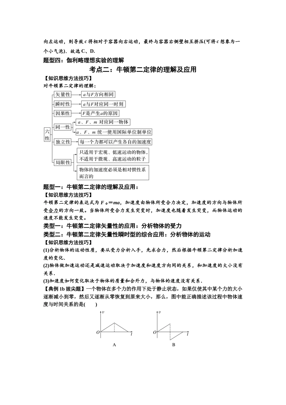 知识点11：牛顿三个运动定律的理解（拔尖教师版）.docx_第2页