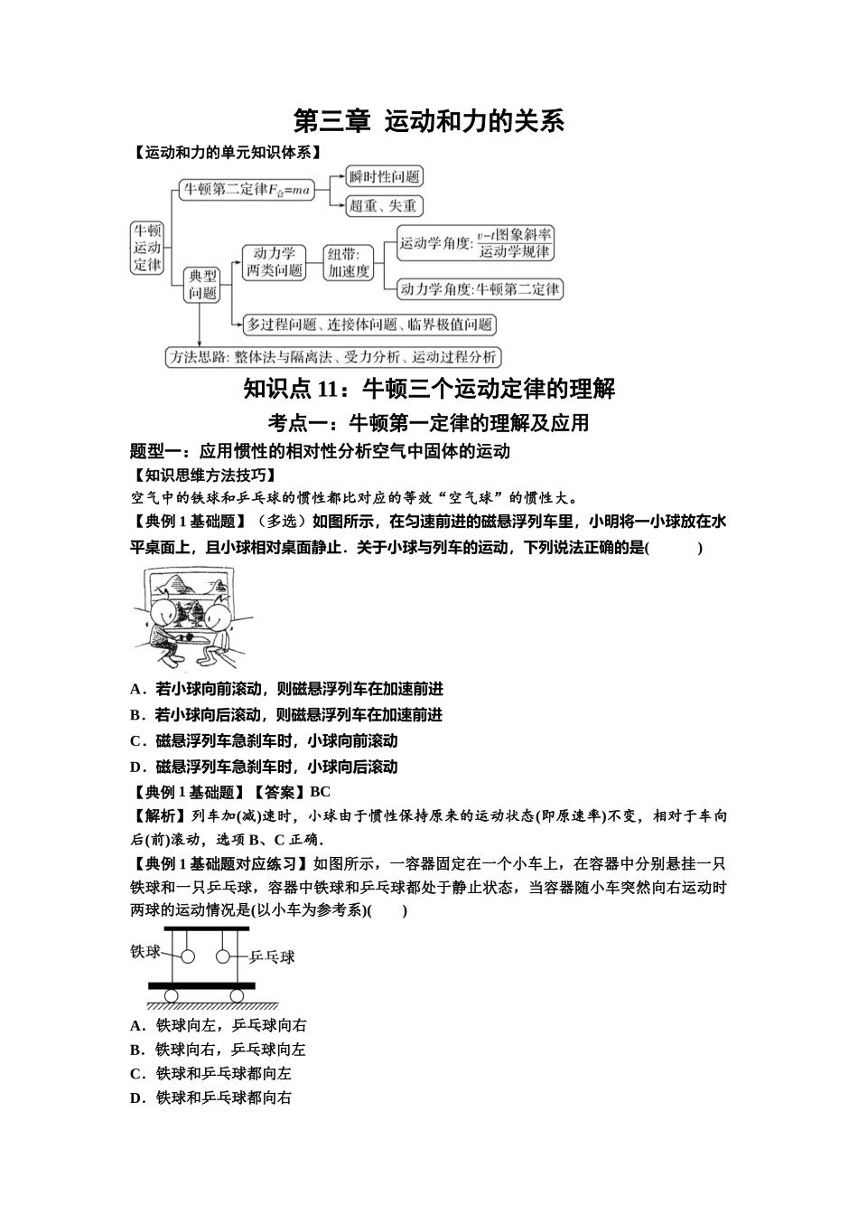 知识点11：牛顿三个运动定律的理解（解析版）.docx_第1页