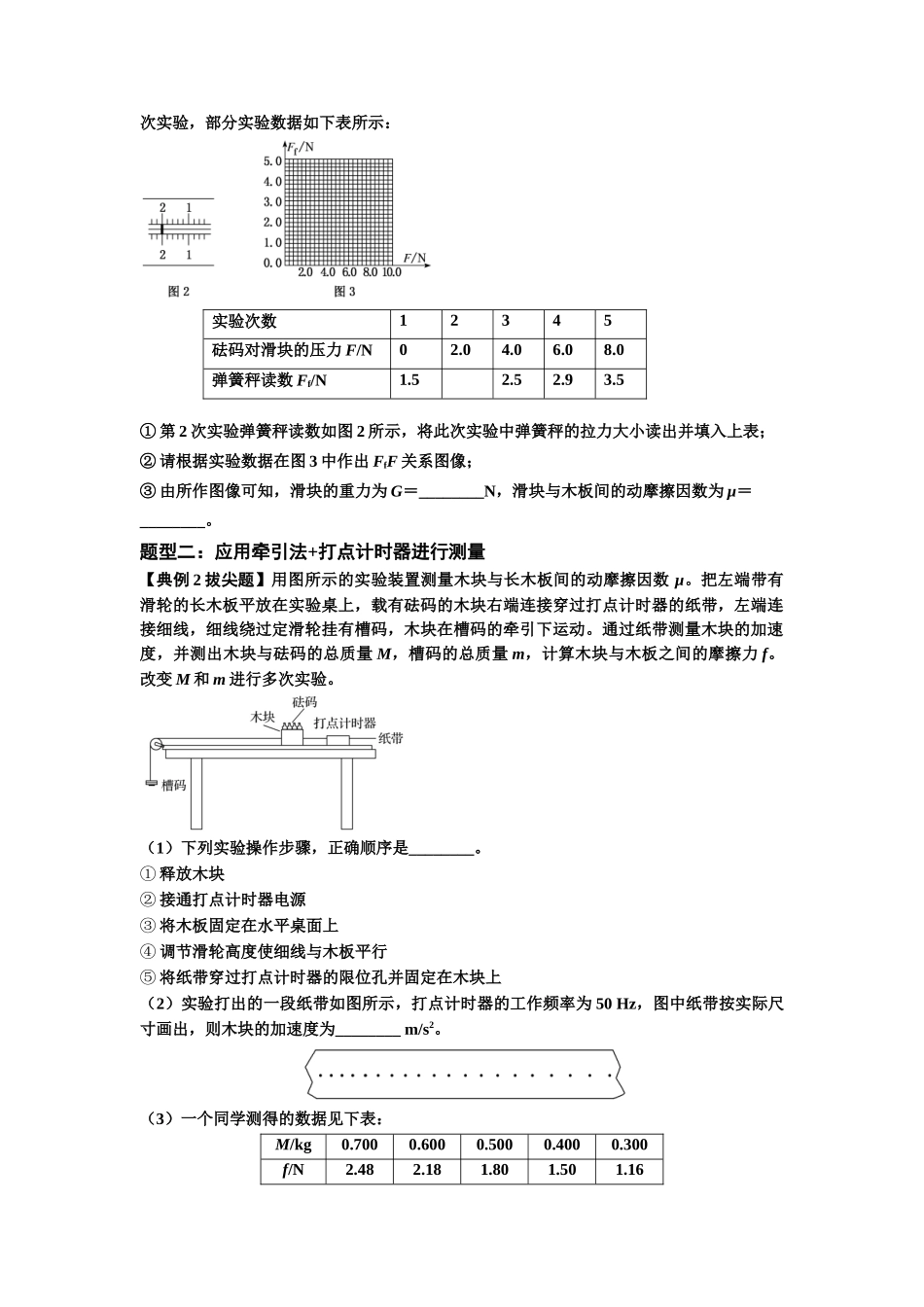 知识点22:应用动力学方法测动摩擦因数(拔尖原卷版).docx_第2页