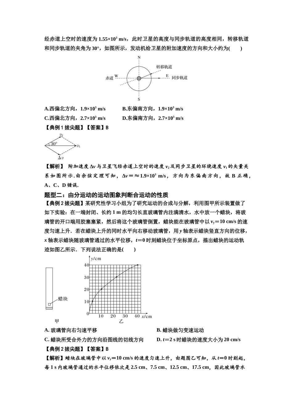 知识点24：曲线运动　运动的合成与分解（拔尖原卷版）.docx_第3页