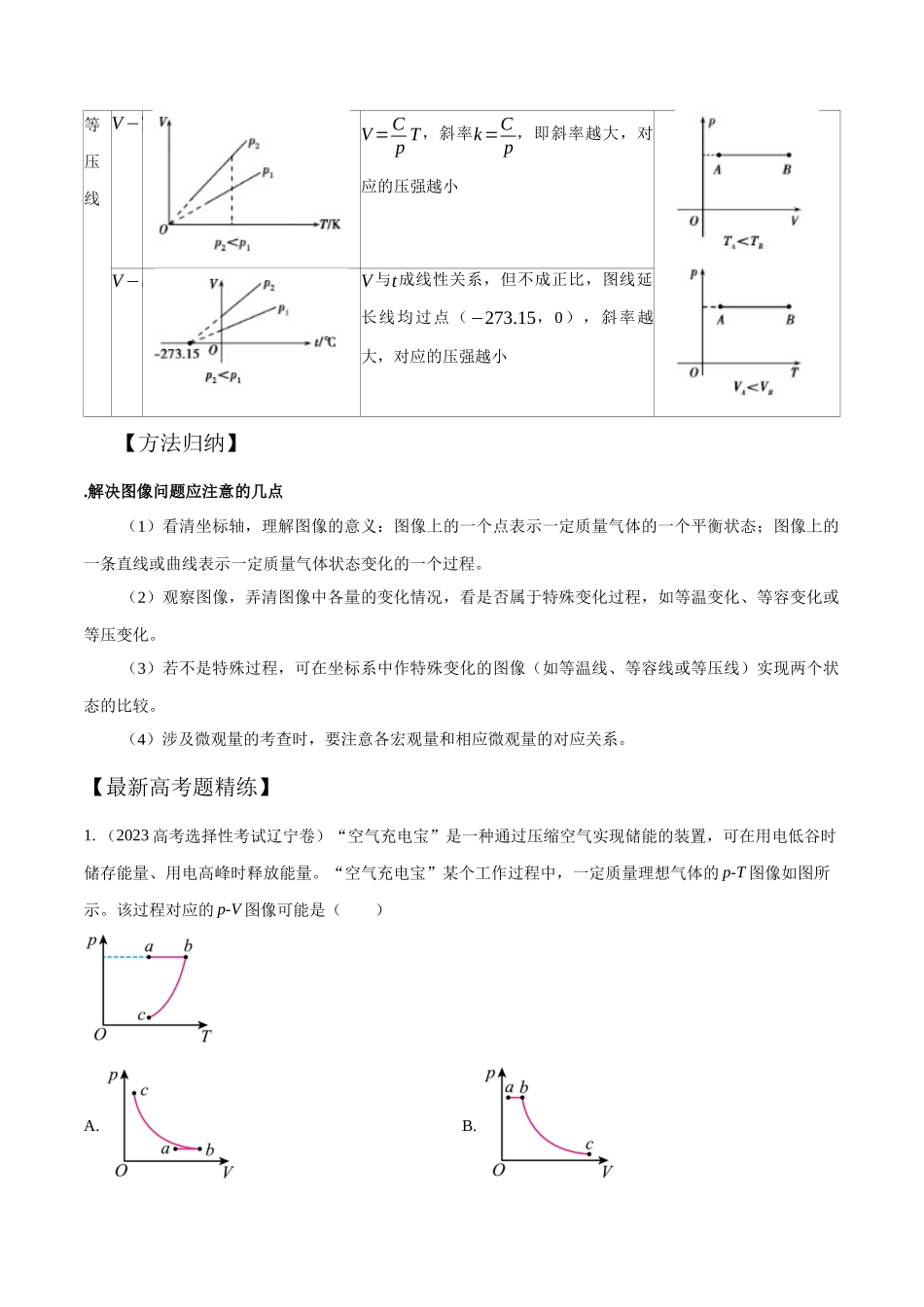 16.6气体状态变化图像(原卷版)高考一轮复习100考点100讲.docx_第2页
