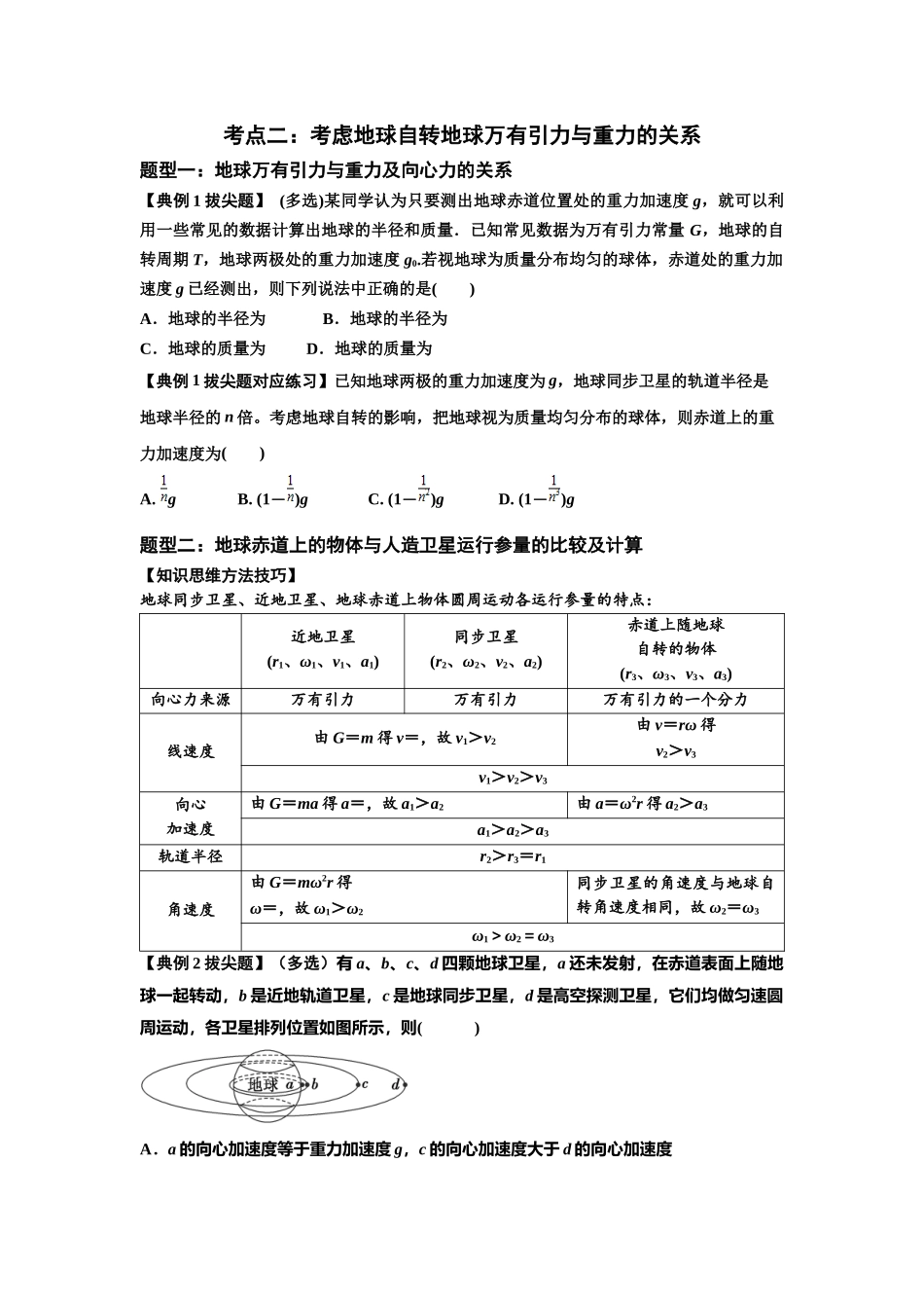 知识点30：万有引力定律及其应用（考虑星球自转）（拔尖学生版）.docx_第2页