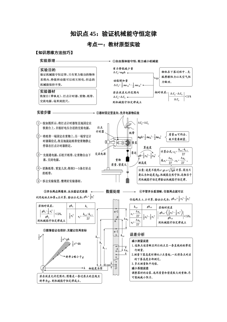 知识点45：验证机械能守恒定律（提高解析版）.docx_第1页
