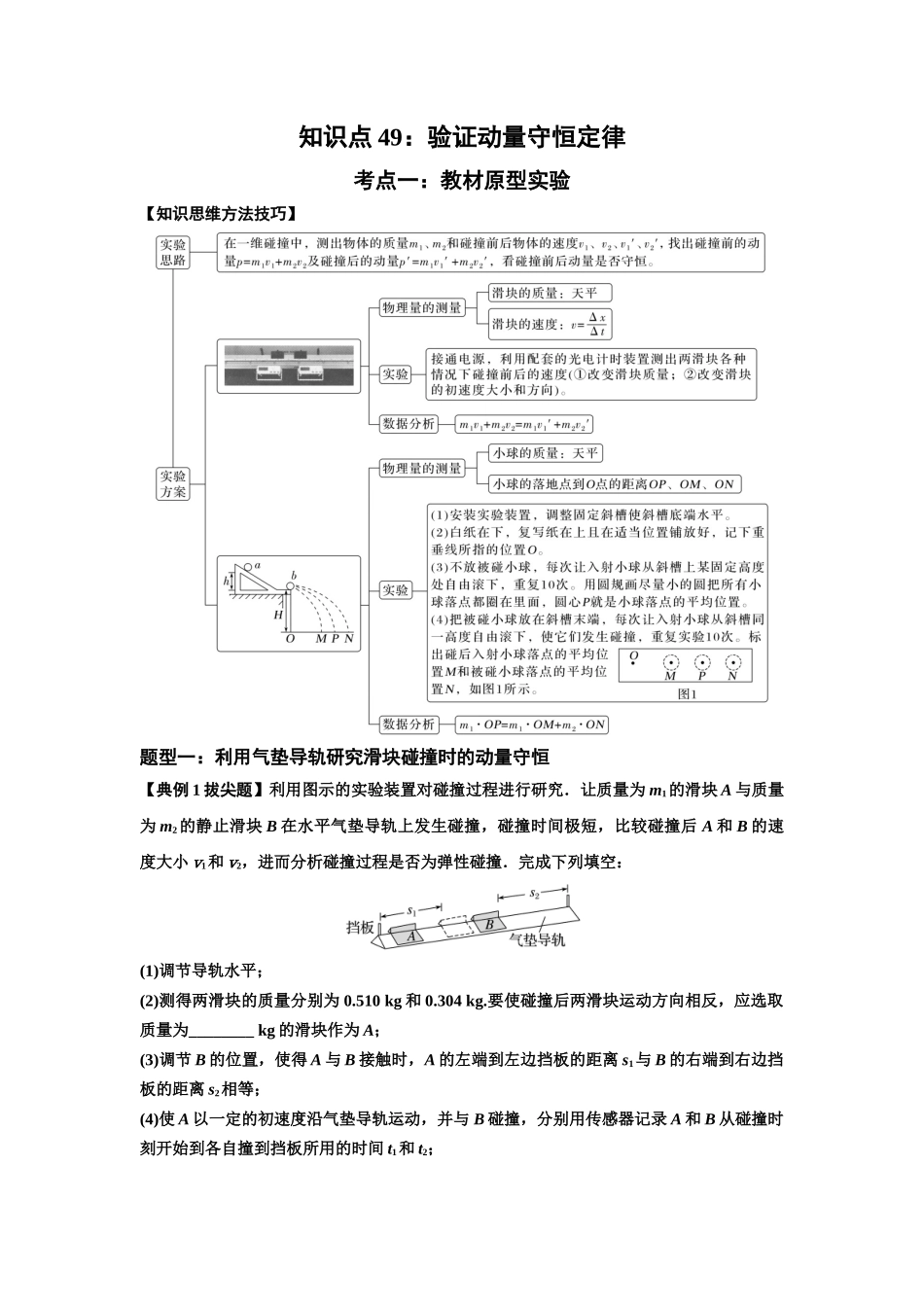 知识点49：验证动量守恒定律（拔尖解析版）.docx_第1页