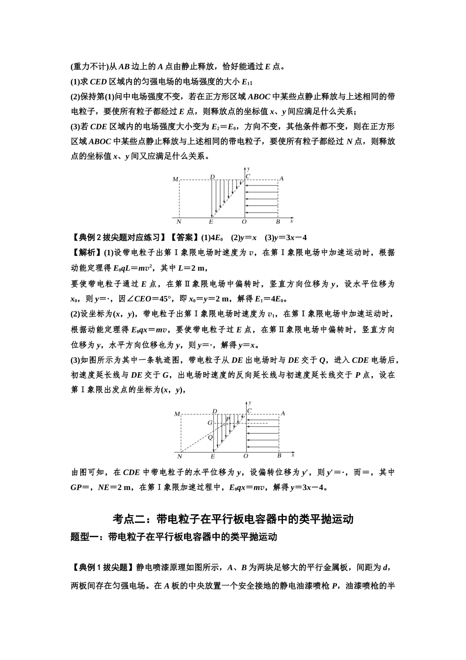 知识点69：带电粒子在电场的偏转运动（拔尖教师版）.docx_第3页