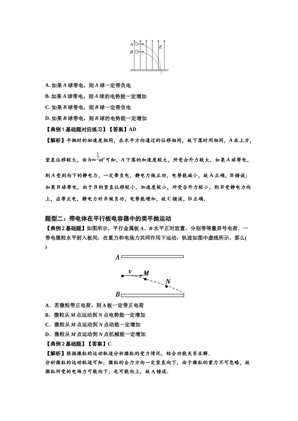 知识点70:带电体在电场的偏转运动(解析版).docx_第2页