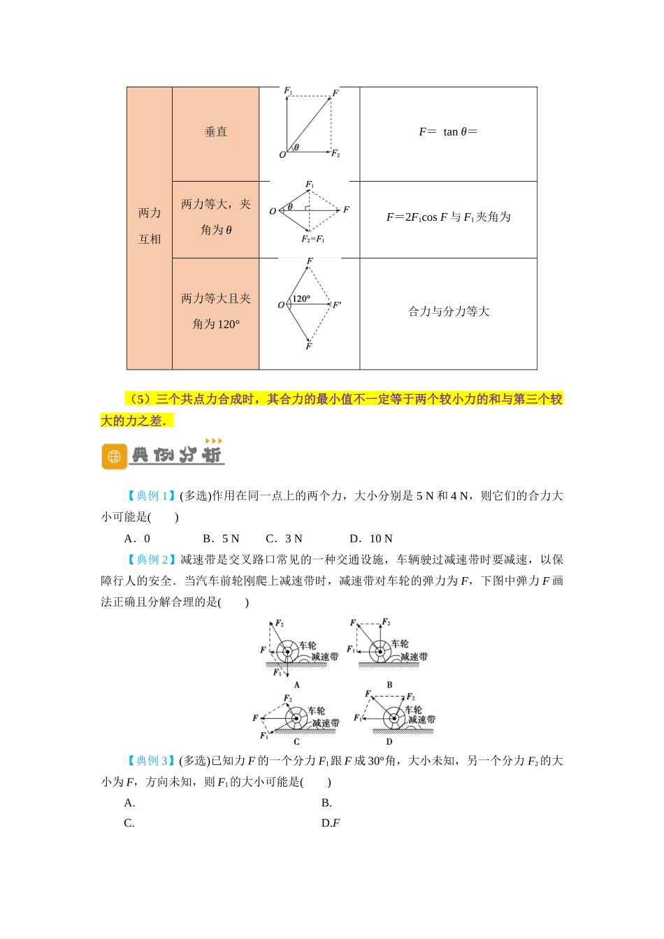 第6讲 力的合成与分解（原卷版）.docx_第3页