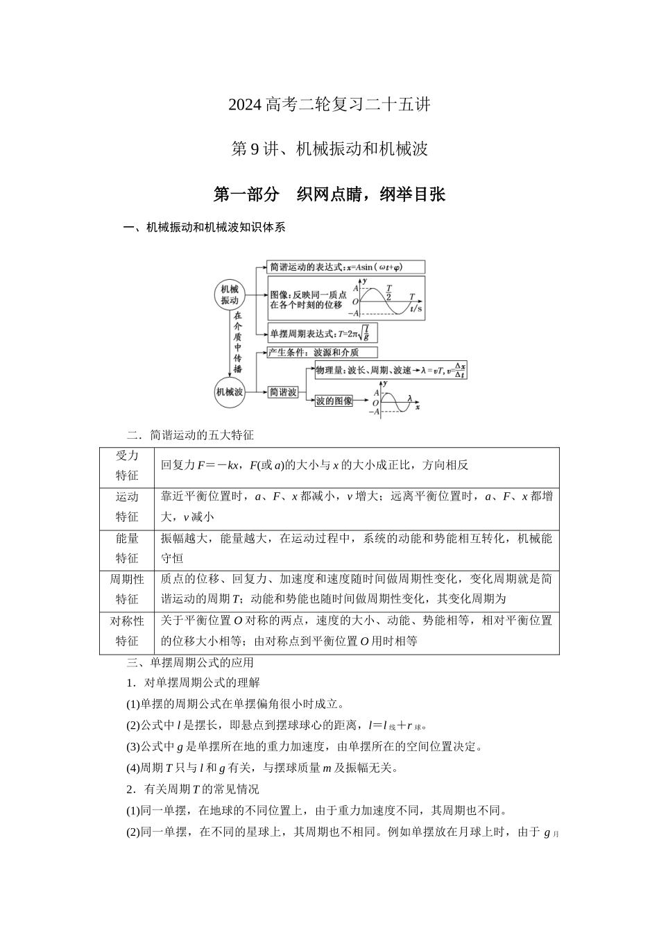 第9讲.机械振动和机械波(原卷版).docx_第1页