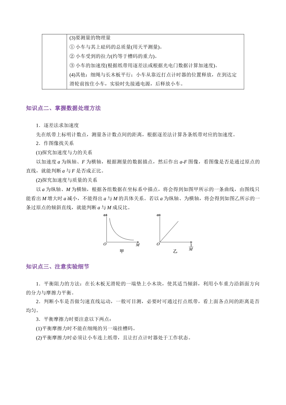 第12讲 实验:探究加速度与物体受力、物体质量的关系(讲义)(学生版).docx_第3页