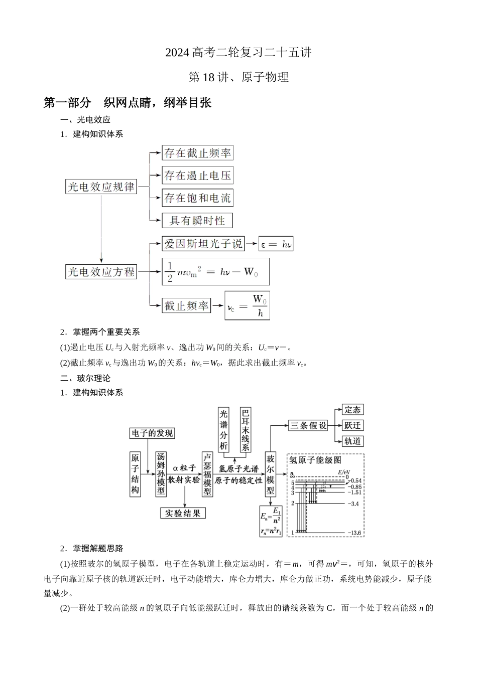 第18讲原子物理(解析版)二十五讲.docx_第1页