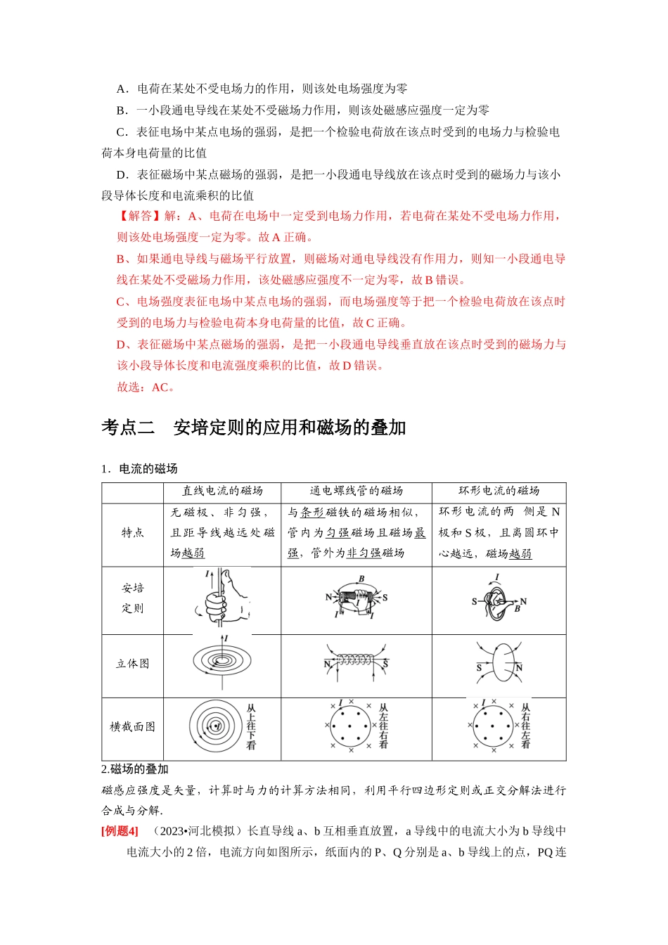 第21讲　磁场的描述 磁场对电流的作用（解析版）.docx_第3页